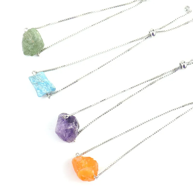 Charm Armbanden Verstelbare Push-pull Armband Vrouwen Gezondheid Anti-vermoeidheid Reiki Natuurlijke Ongepolijste Minerale Ruwe Steen_voghion.com
