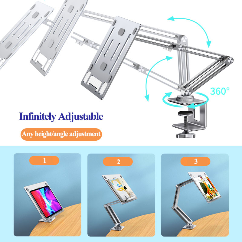 Support pour ordinateur portable rotatif à 360 °, support de tablette, support de livre, support de bureau réglable en hauteur, support paresseux_voghion.com