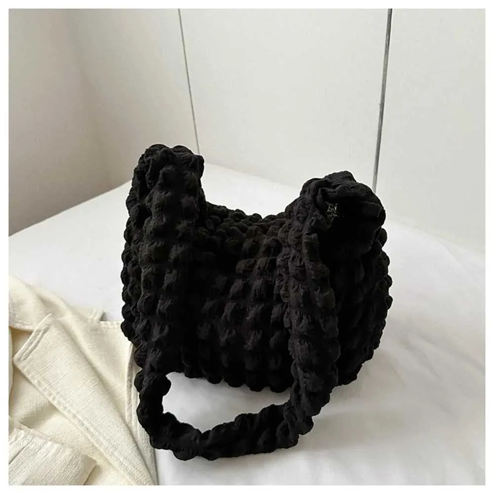 Crossbody mit Plissee-Design, bestickt, kariert, Schultertasche, Unterarmtaschen, einfache, große Kapazität, gesteppte S für_voghion.com