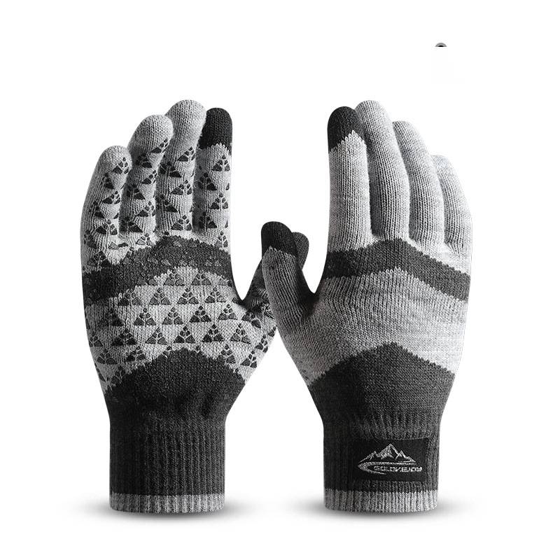 Winter gebreide handschoenen heren warm touchscreen fietsen_voghion.com