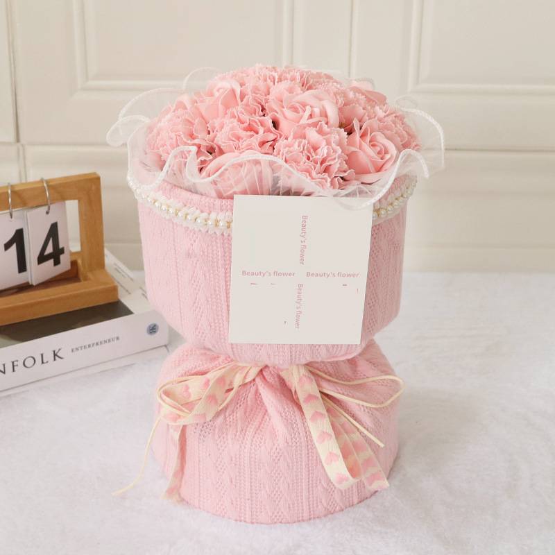 Cadeaux de fêtes, Noël, Fête des Mères, Bouquet d'œillets pour les mamans et les enseignantes, Fleurs de savon, Bouquet de roses, Cadeau prêt à offrir_voghion.com