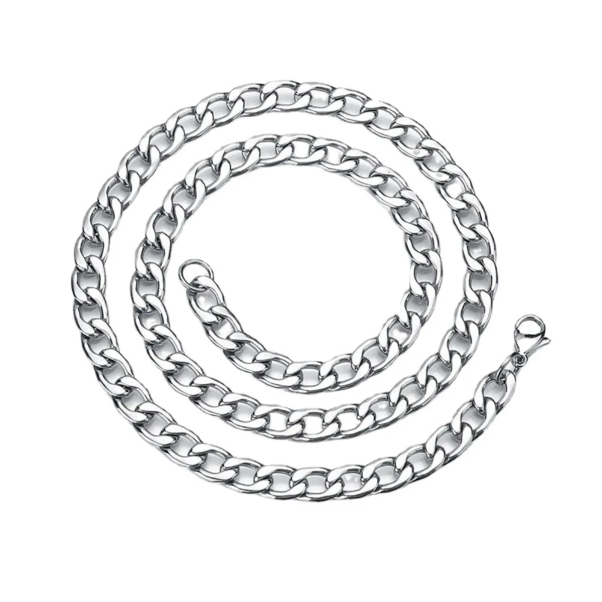 Collane con ciondolo a strati con catena spessa con lucchetto in strass Collana da uomo alla moda in acciaio inossidabile spesso Choker 2023_voghion.com