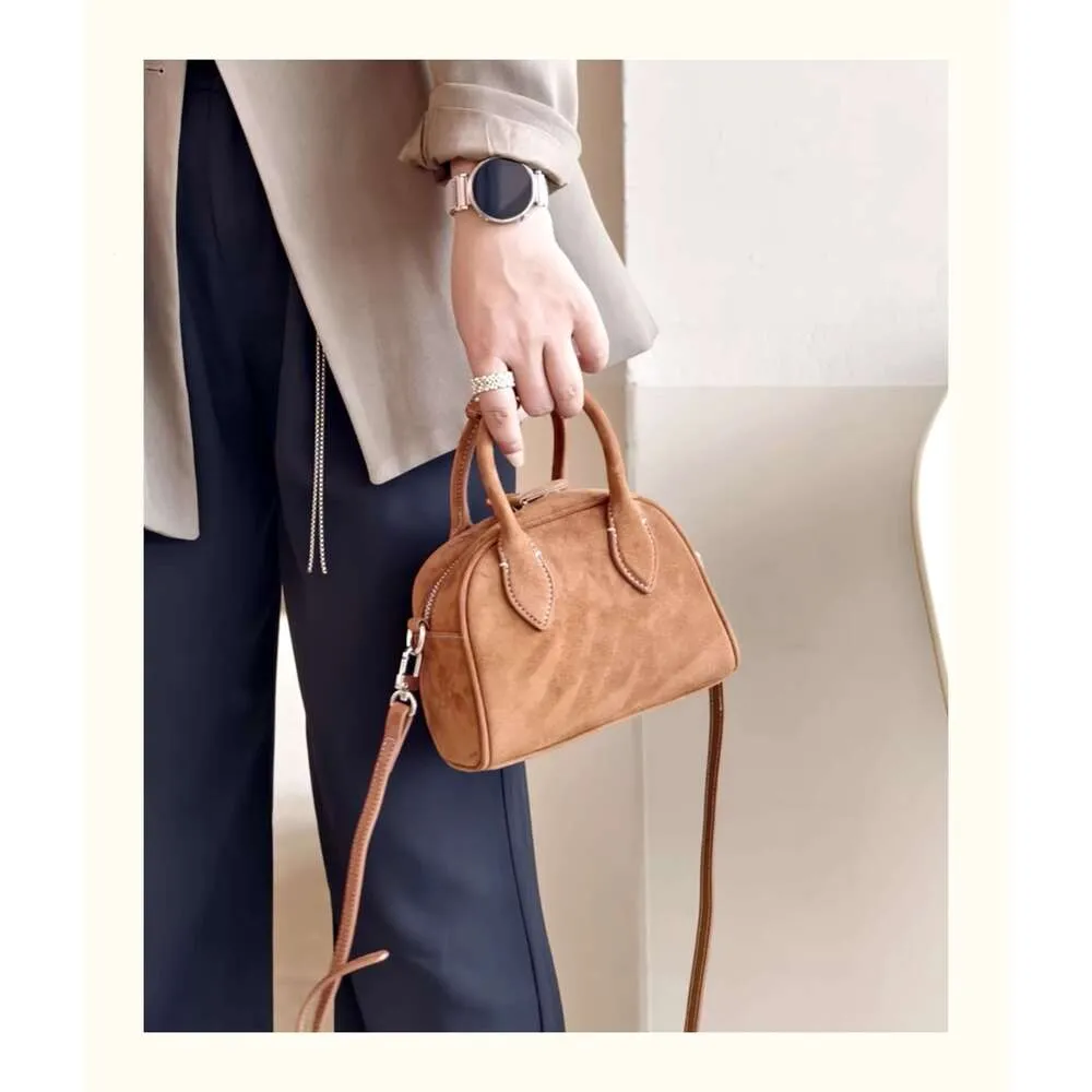 Sac à bandoulière rétro tendance en cuir véritable et daim pour femme_voghion.com