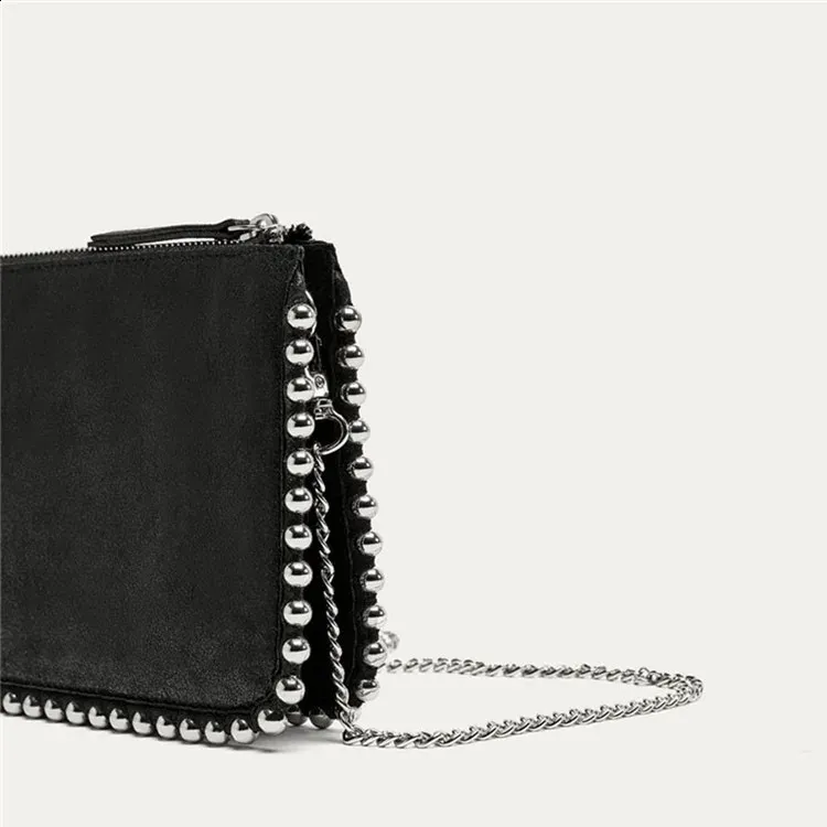 Mode Ketten Perlen Frauen Umhängetaschen Handtaschen Matte Leder Schultertasche Dame Kleine Klappe Geldbörse 240827_voghion.com