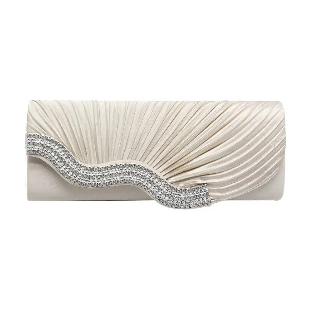 Modische, glänzende Abend-Clutch, geeignet für Hochzeiten, Partys und Bankette, Damen-Geldbörse mit Kristallen, lange Kette, Dia_voghion.com