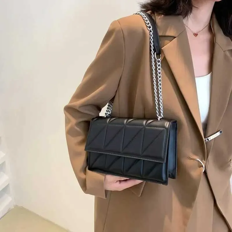 Borsa a tracolla da donna alla moda firmata, con manico in pelle PU, tracolla a catena, per donna C241103_voghion.com
