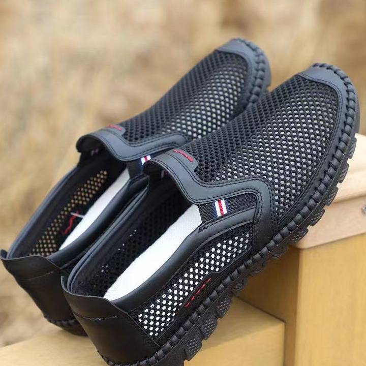 Men's Breathable Casual Shoes - Lightweight Slip-On Loafers With Soft Sole & Mesh Design For Everyday Comfort​_voghion.com
