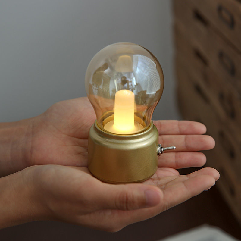 USB Rechargeable Led bulb Classical blowing desk lamp Vintage Night Light Desk Table Lamp for Holiday Home Study Room Decoration_voghion.com