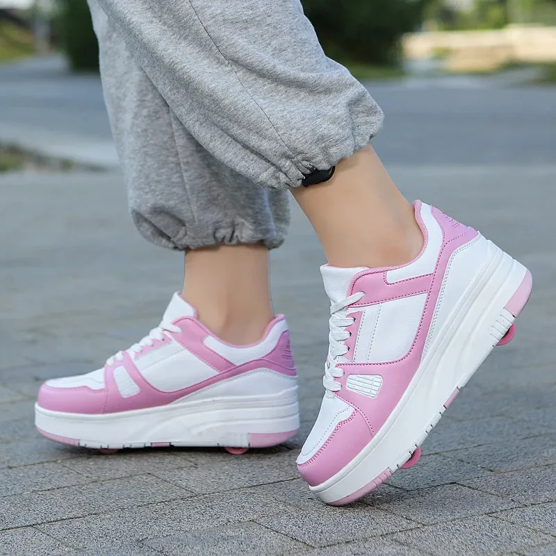 Athletic Roller Skate Kids Snickers With Wheels Children Rollerskates Fashion Outdoor Sports Shoes Girls Boys 231122_voghion.com