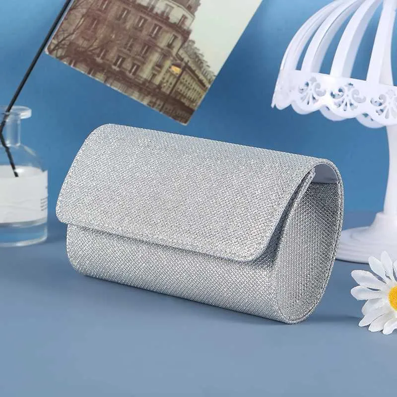 Τελευταίες τσάντες clutch για δεξιώσεις γάμου, απλές, χειροποίητες, βραδινές, crossbody, για γυναίκες, με γκλίτερ και λαμπερή αλυσίδα στον ώμο_voghion.com