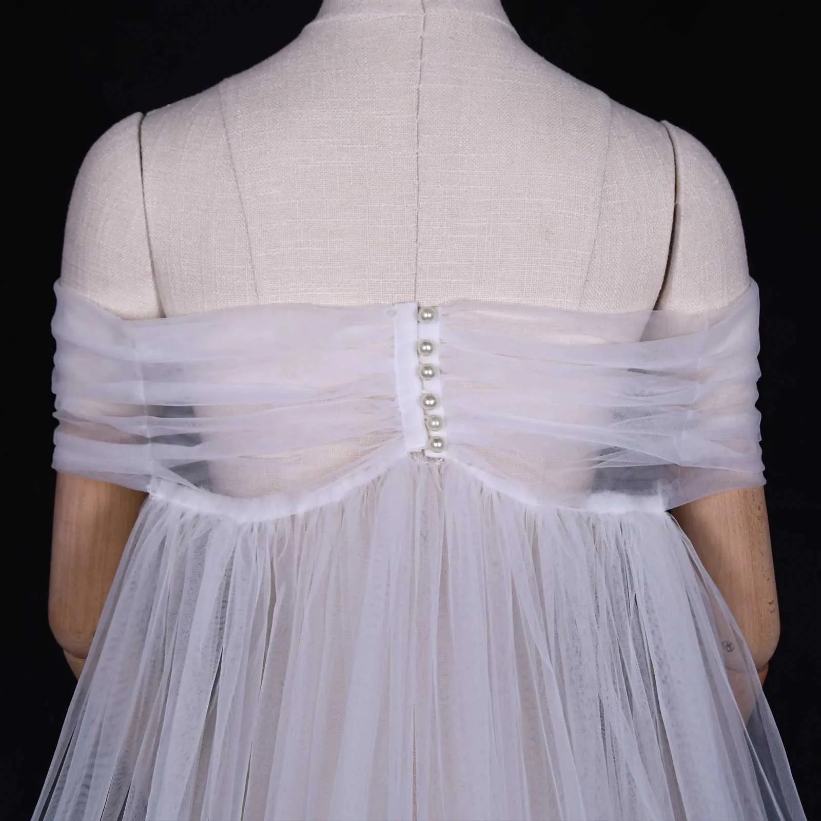 Gioielli per capelli VG87 Cathedral Bridal Cape Velo Bolero Giacca Donna Taglie Forti Scialle Accessori sposa Cappotto da sposa_voghion.com