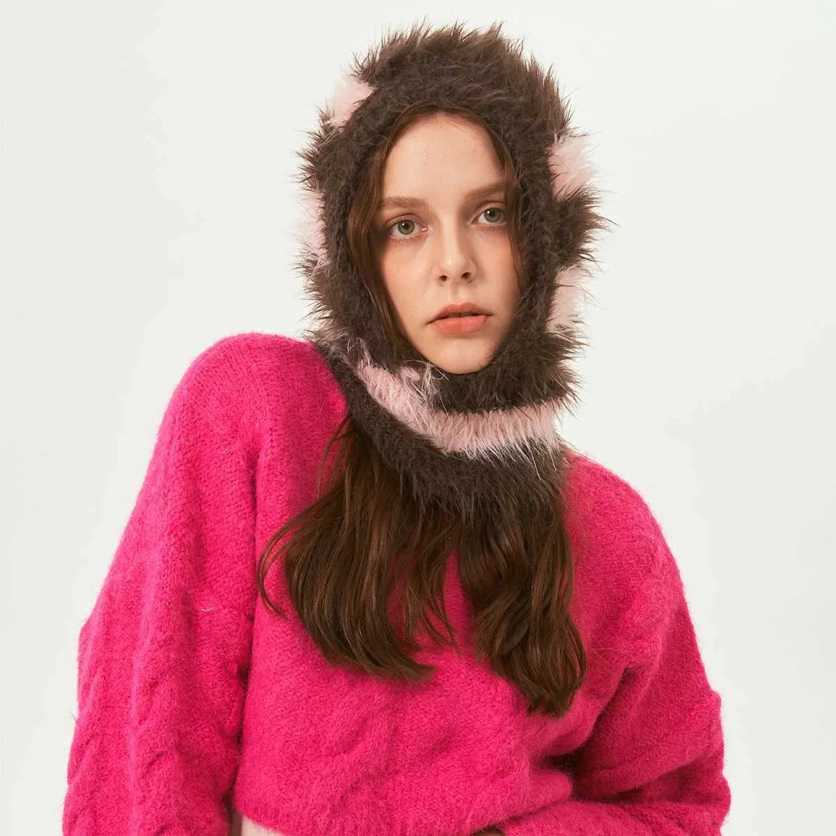 Sciarpe invernali unisex in pelliccia di visone da donna con collo e sciarpa per il viso, cappello, bavaglino, passamontagna, teschi, uomo con cappuccio H241010_voghion.com