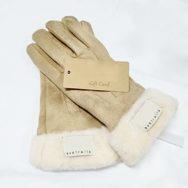 Winter Frauen Lederhandschuhe Matt Pelz Fäustlinge PU Fünf Finger 4 Farben Mit Tag Großhandel_voghion.com