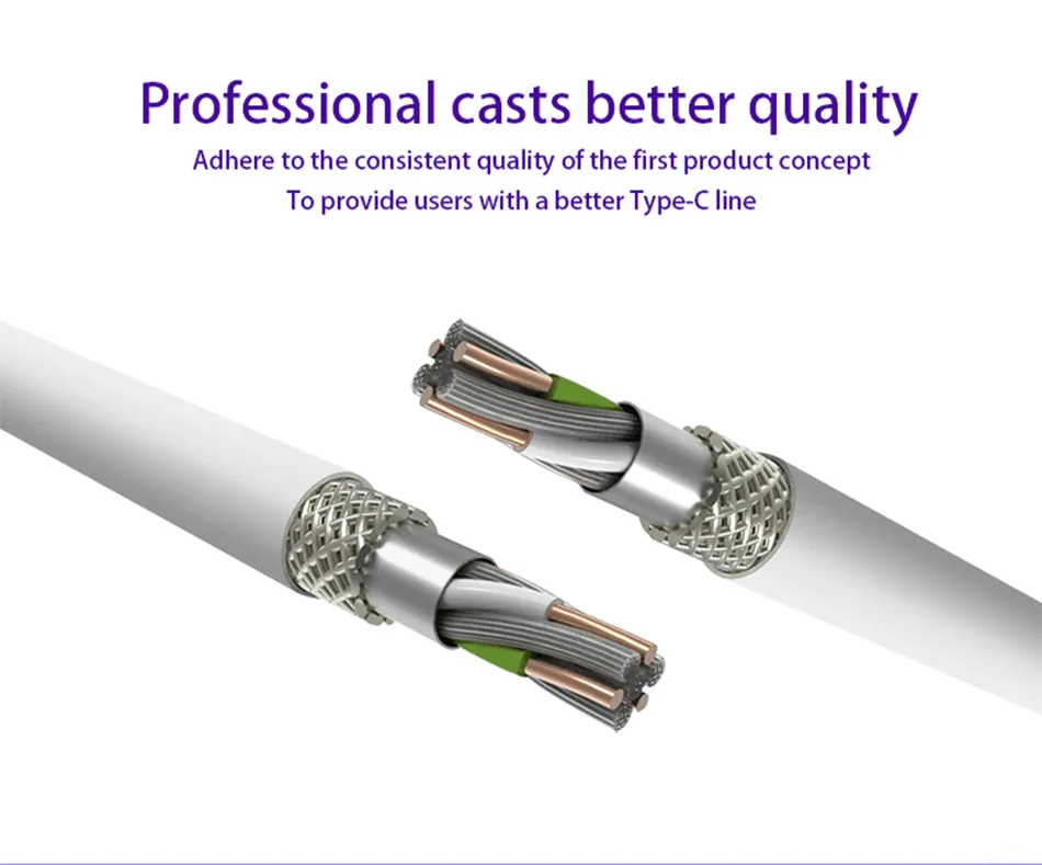 Cable USB-C tipo C de 30 cm y 5 A para teléfonos móviles Huawei, Xiaomi, Samsung y Android. Cable de carga superrápida tipo C._voghion.com