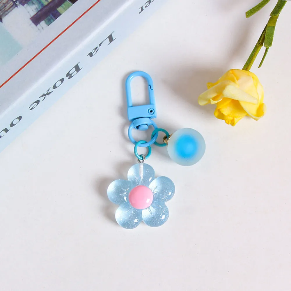 6Pcs Bunte Harz Blume INS Schlüsselanhänger Koreanischen Stil Niedliche Tasche Schlüsselanhänger Großhandel Auto Schlüssel Zubehör_voghion.com
