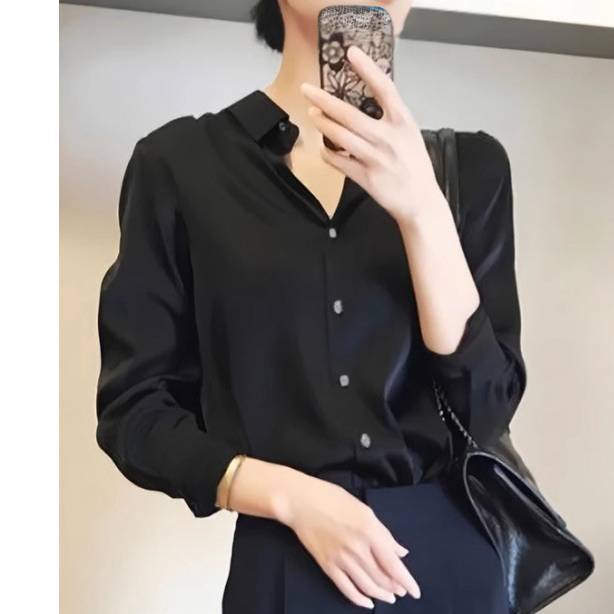 Camicia da ufficio elegante per donna classica a maniche lunghe_voghion.com