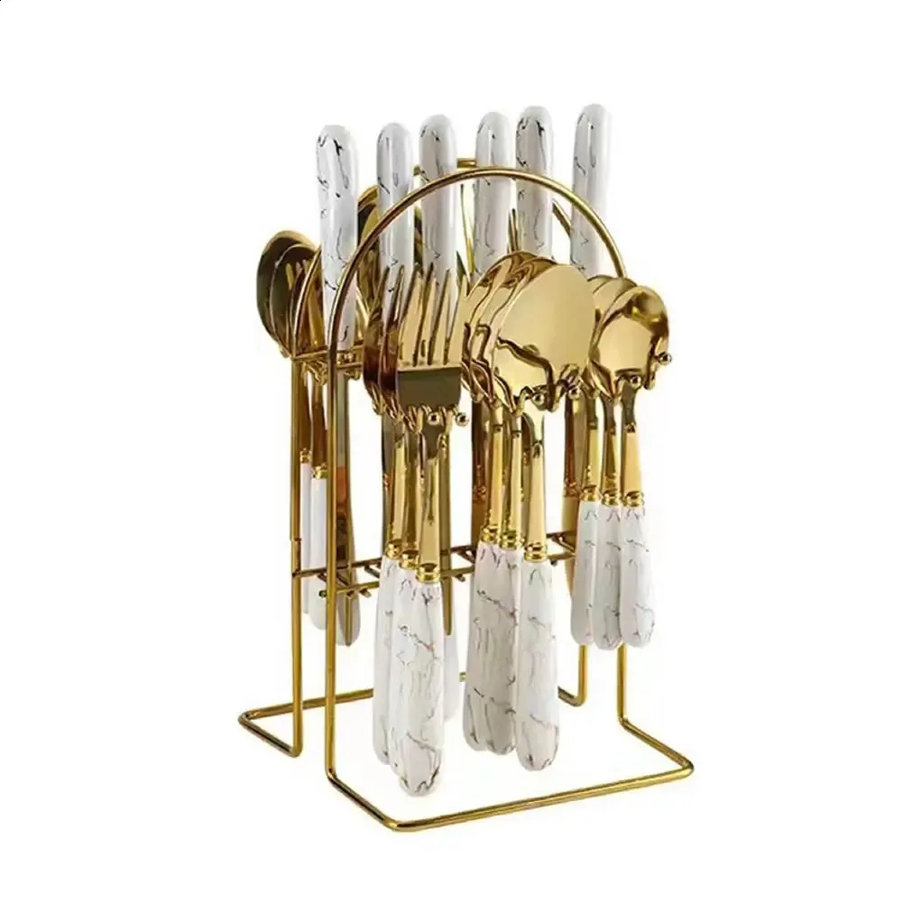24-Piece Modern Cutlery Set - Includes Storage Holder_voghion.com