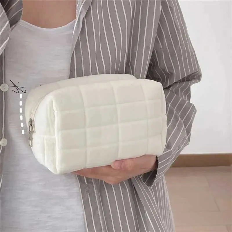 Kosmetiktasche aus massivem Fell, große Damen-Organizer mit Reißverschluss, Handtasche, Schreibwaren, Bleistiftbox, Reise-Make-up-Stanze_voghion.com
