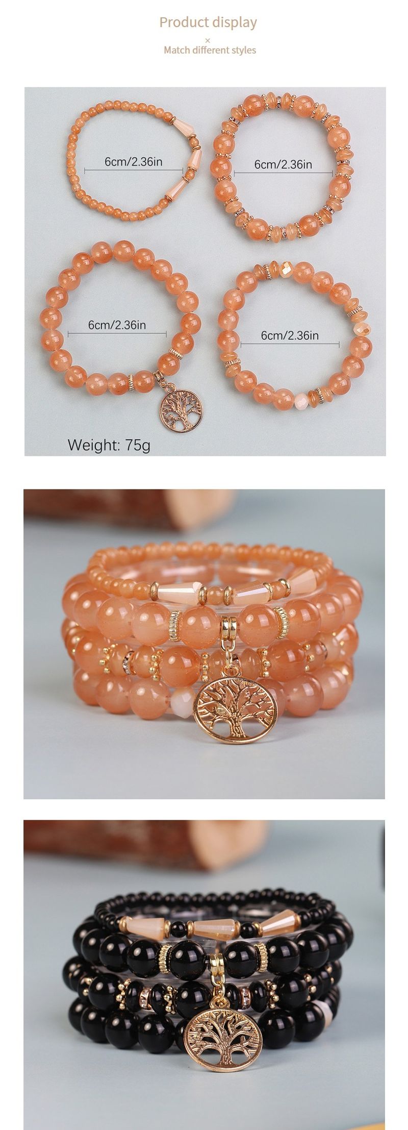 Ethnic Simple Style Tree Glass Beaded Stoving Varnish Unisex Bracelets_voghion.com