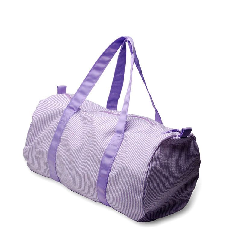 Domier Seersucker Baumwolle Reisetasche Gepäcktasche tragbare Zylindertasche Acryl Kunststoff Zahn Reißverschluss_voghion.com