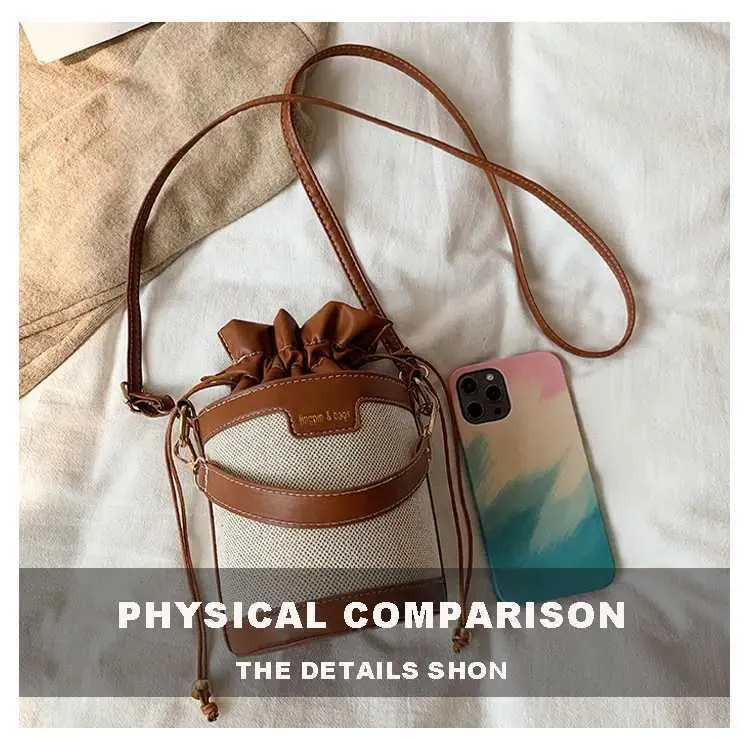 Damen Umhängetasche Cyder PU Leder Bucket Crossbody Bag Lässige Drstring Handtaschen Geldbörse für Reisen Shoppin241104_voghion.com