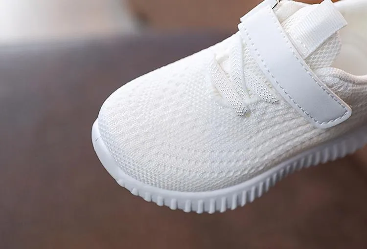 Scarpe da tennis per bambini piccoli, da infilare, per ragazze e ragazzi, sportive, da corsa, in rete con suola morbida, per bambini, rosa, nero, bianco_voghion.com