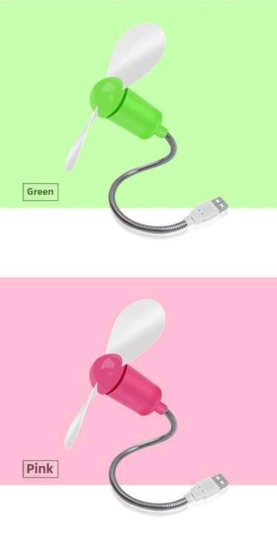 Draagbare mini slangvormige kleine laptop, USB-powerbank, desktopventilator, stille ventilator_voghion.com