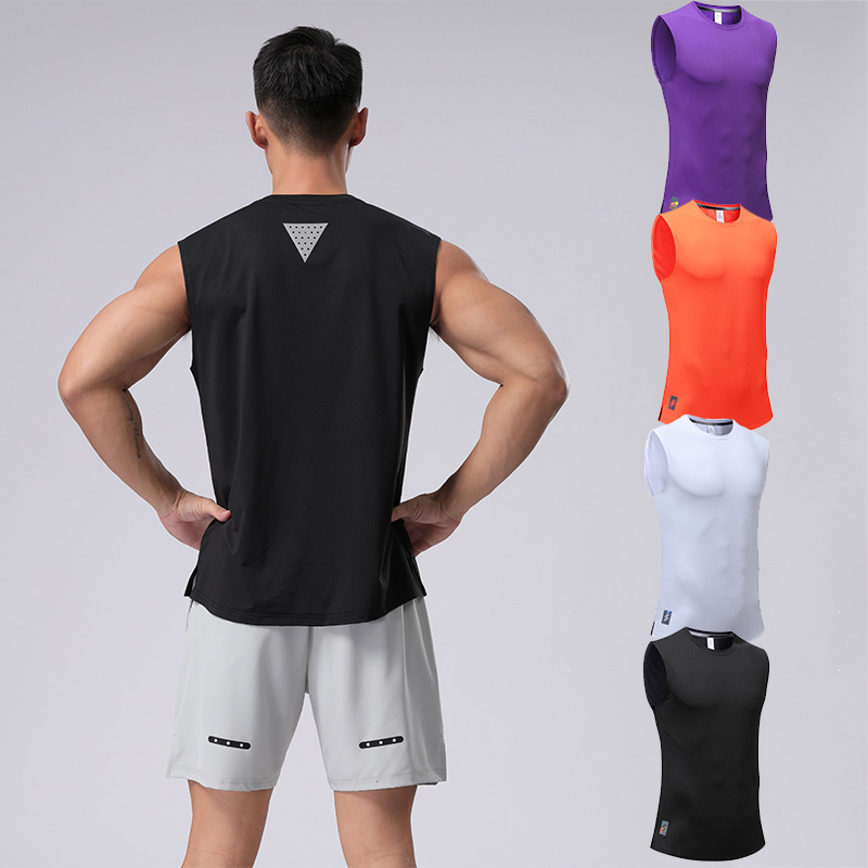 2023 Summer Fitness Quick-Dry Sports Vest For Men, Sleeveless T-Shirt, Men's Tank, Basketball Training Wear, Running_voghion.com