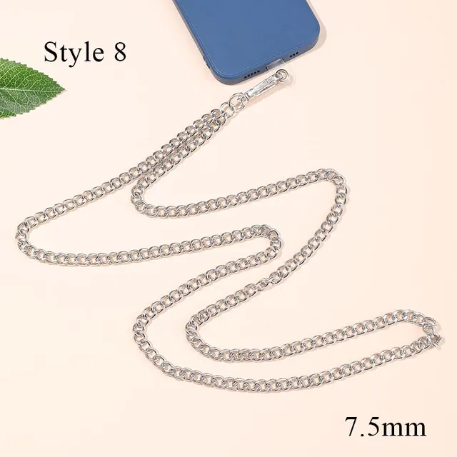 Custodia per cellulare in metallo con cordino anti-smarrimento, fibbia a moschettone, tracolla in oro da 125 cm, catena a tracolla_voghion.com