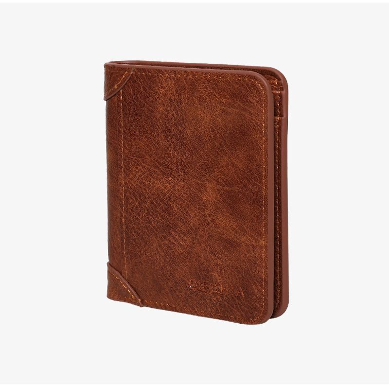 Herren Geldbörse High End Retro PU Kurze Herren Klappbare Kreditkartentasche Kann Münzgeldbörse Verstauen_voghion.com