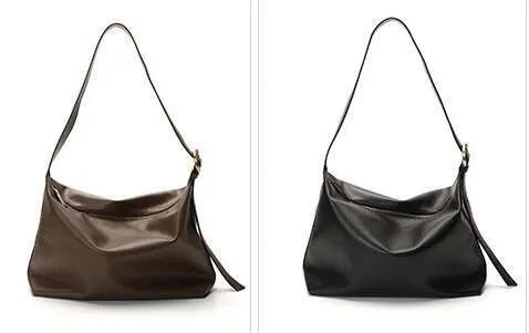 Same Style As Blogger One Shoulder Armpit Simple And Versatile High-Capacity Temperament Fashion Niche Cowhide Women Bag_voghion.com
