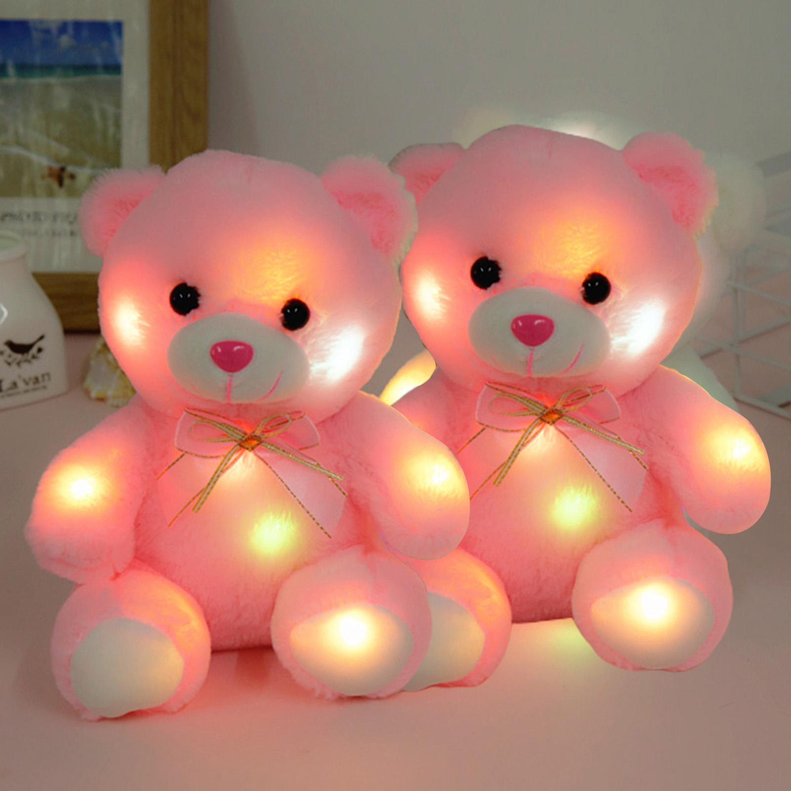 Jouets en peluche lumineux, haute Simulation, jouet décoratif respirant, ours en peluche lumineux, jouets pour enfants