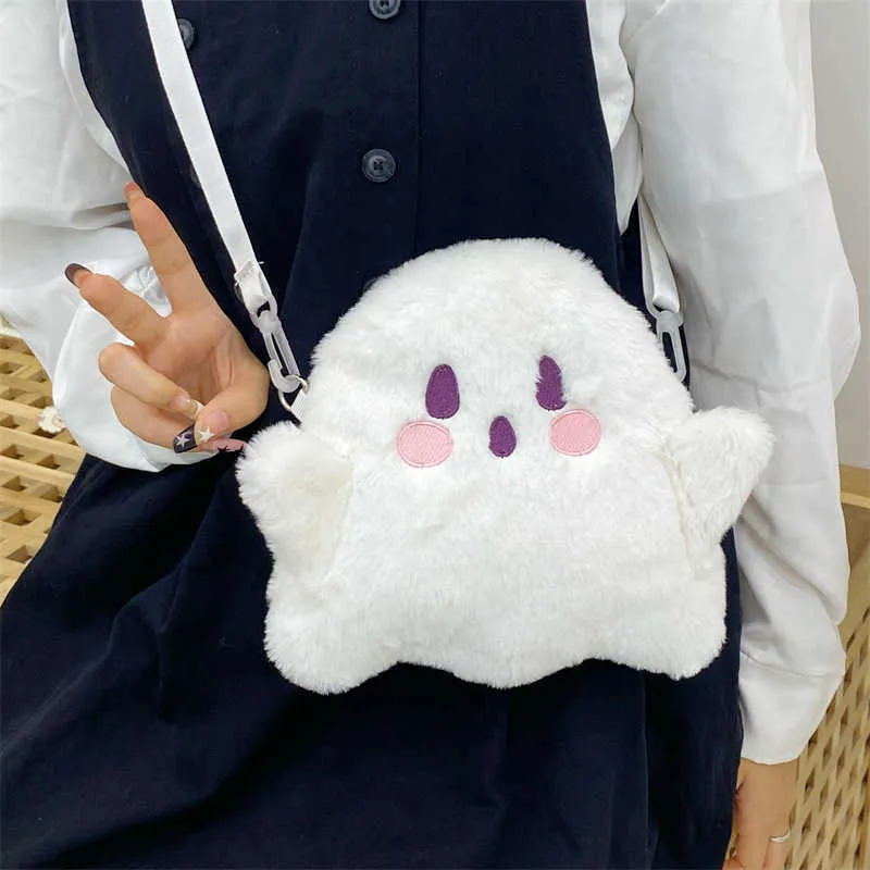 Herbst und Winter Neue süße Plüsch Spooky Ghost Halloween Geschenk Damen Tasche Schulter Crossbody Ba241022_voghion.com