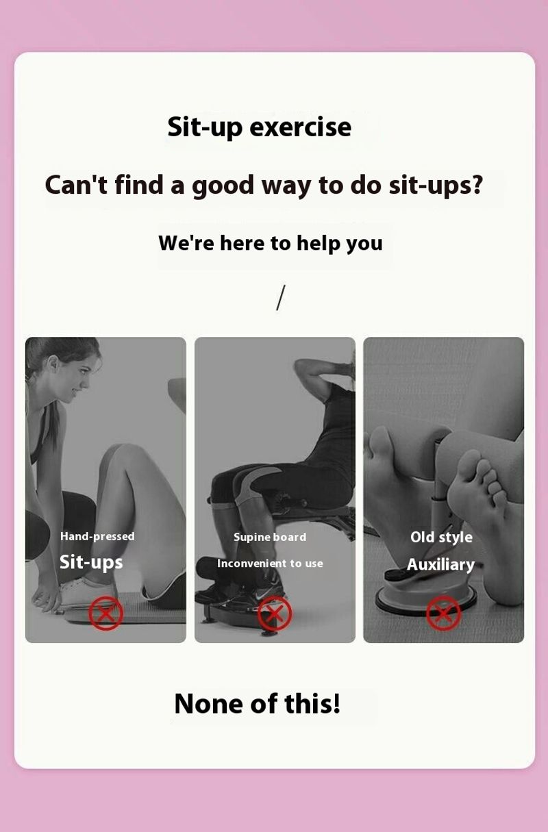 Sit up assist device, fixed suction cup type abdominal roller, waist and abdomen reduction exercise, home fiess_voghion.com