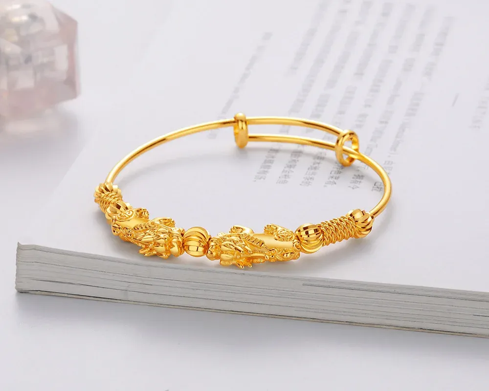 Bangle Trendy Women's 3D Pixiu Bracelet Unique Fashion Accessory Electroplated Real Color Preservation Creative Design_voghion.com