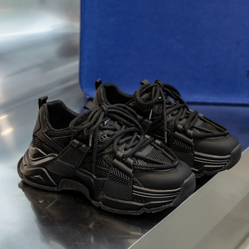 Thick Sole Round Toe Running With Mesh Surface For Lightweight Non Slip Breathable Casual And Comfortable Sports Shoes_voghion.com