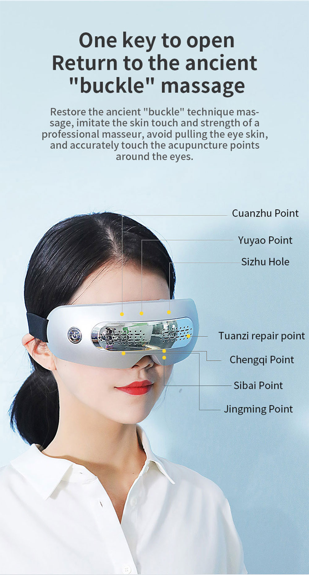 Viditelný vibrační oční masážní přístroj 3D hnětení akupunkturní tlak vzduchu péče o oči úleva od napětí v očích maska ​​oční terapie masážní přístroj_voghion.com