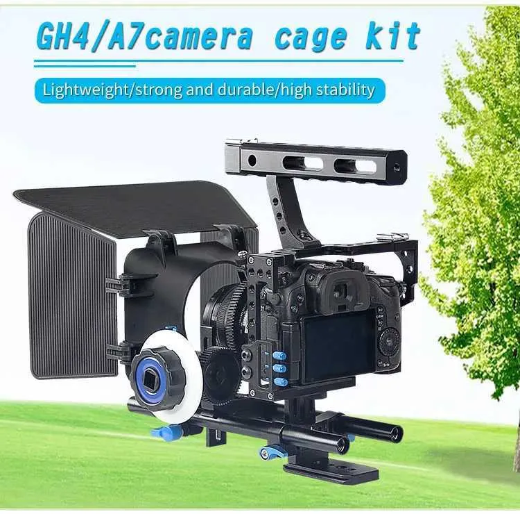 Stabilisatoren A7 Videostabilisator Kamerakäfeg Grëff Dsrl Buerrigg Fir GH4 A6300 A6500 A7S A7R A7Rii A7Sii Filmkäfeg_voghion.com