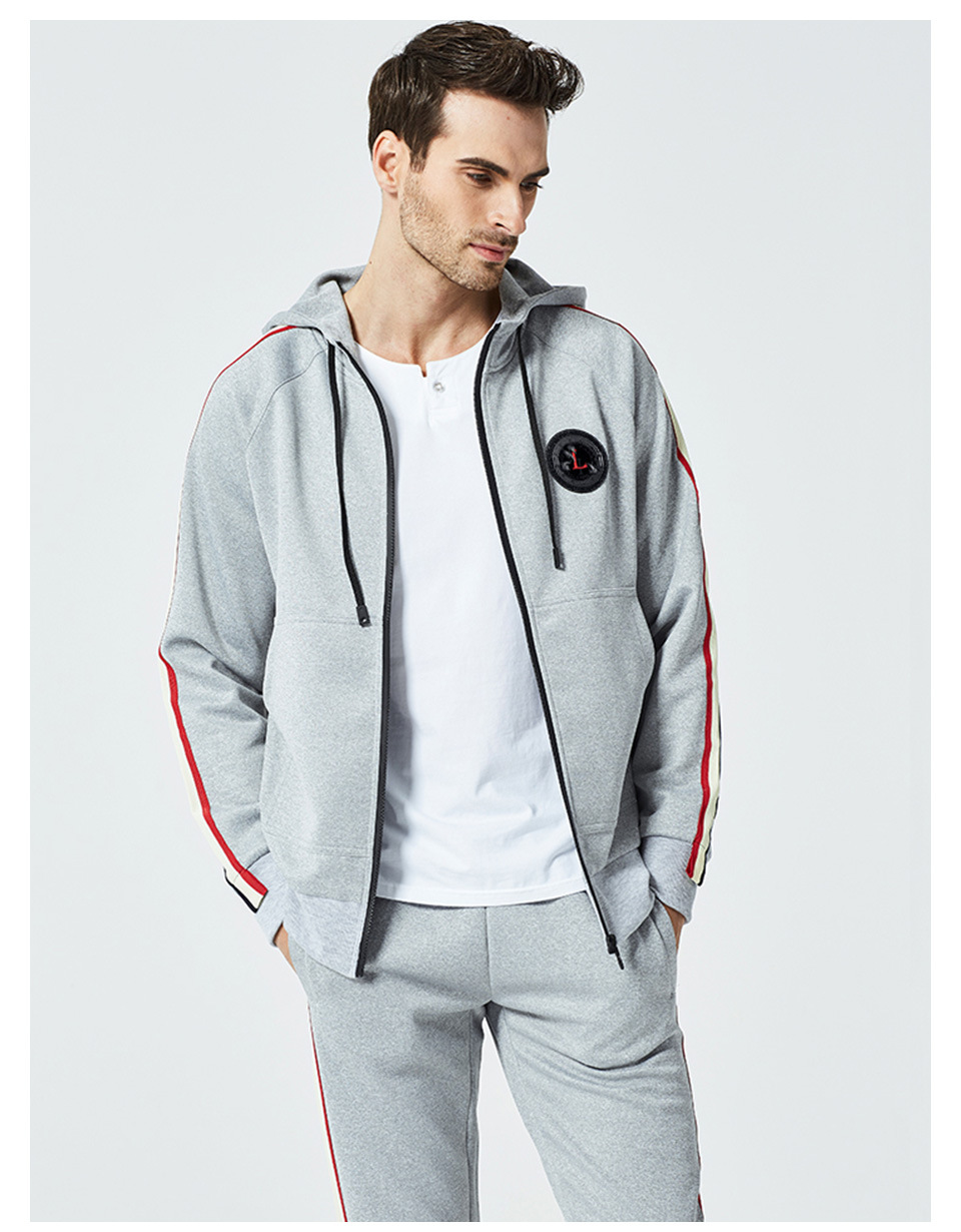 Men's Clothing Large size men's casual suit spring and autumn new trend hooded sweater suit outdoor sports_voghion.com