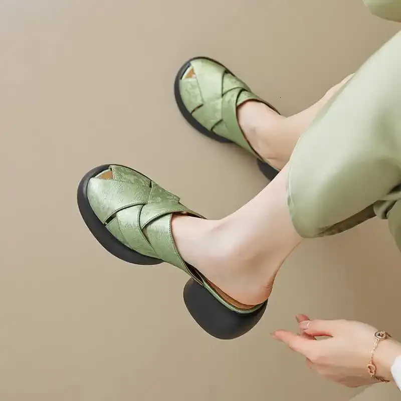 Women's Mules Sandals Casual Low Heels Comfortable Summer Slides_voghion.com