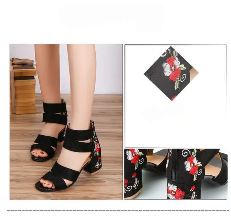 Sandales pour femmes, talon moyen épais, nouvelle collection été 2025_voghion.com