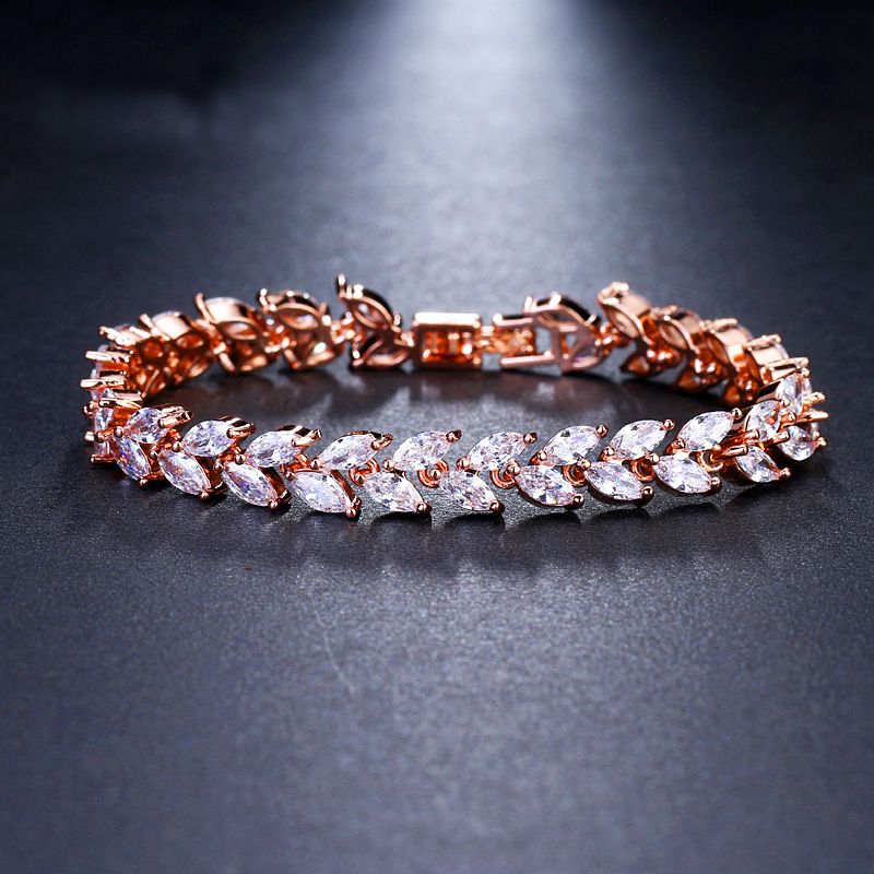 Bracciale con foglia di vimini e zirconi in cristallo Joseph Rice da donna, vendita diretta di gioielli_voghion.com