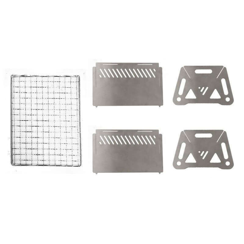 Outdoor Card Folding Stainless Steel Barbecue Stove Firewood Camping Supplies Portable_voghion.com