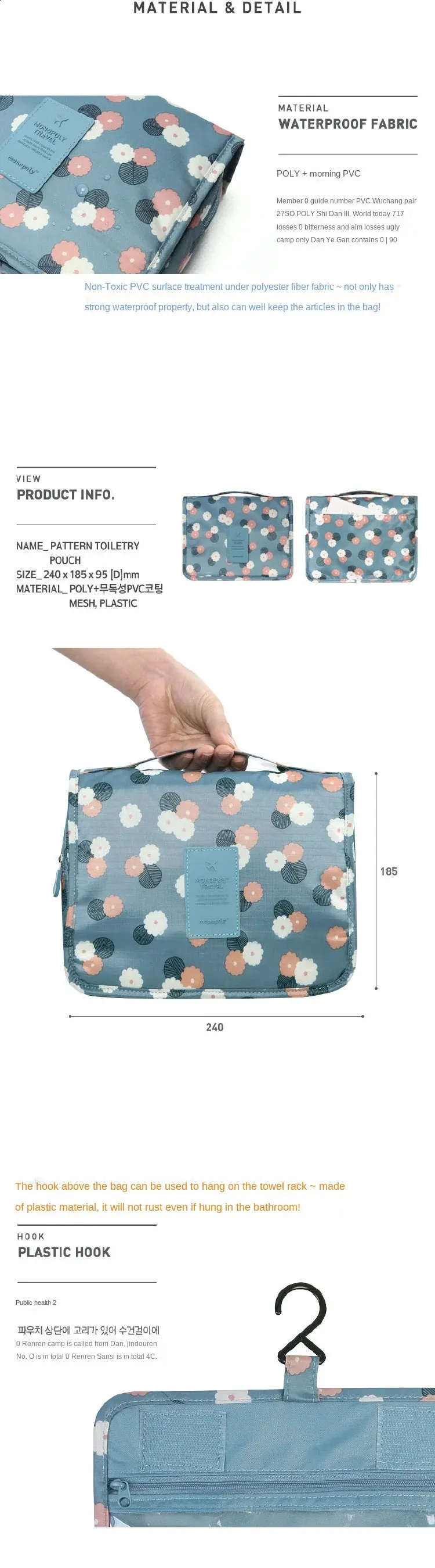 High Quality Women Makeup Bags Travel Cosmetic Toiletries Organizer Waterproof Storage Neceser Hanging Bathroom Wash Bag_voghion.com