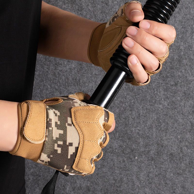 Sporthandschuesch, hallef Fanger, rutschfest, schneidfest a verschleißbeständeg, Militärtraining_voghion.com