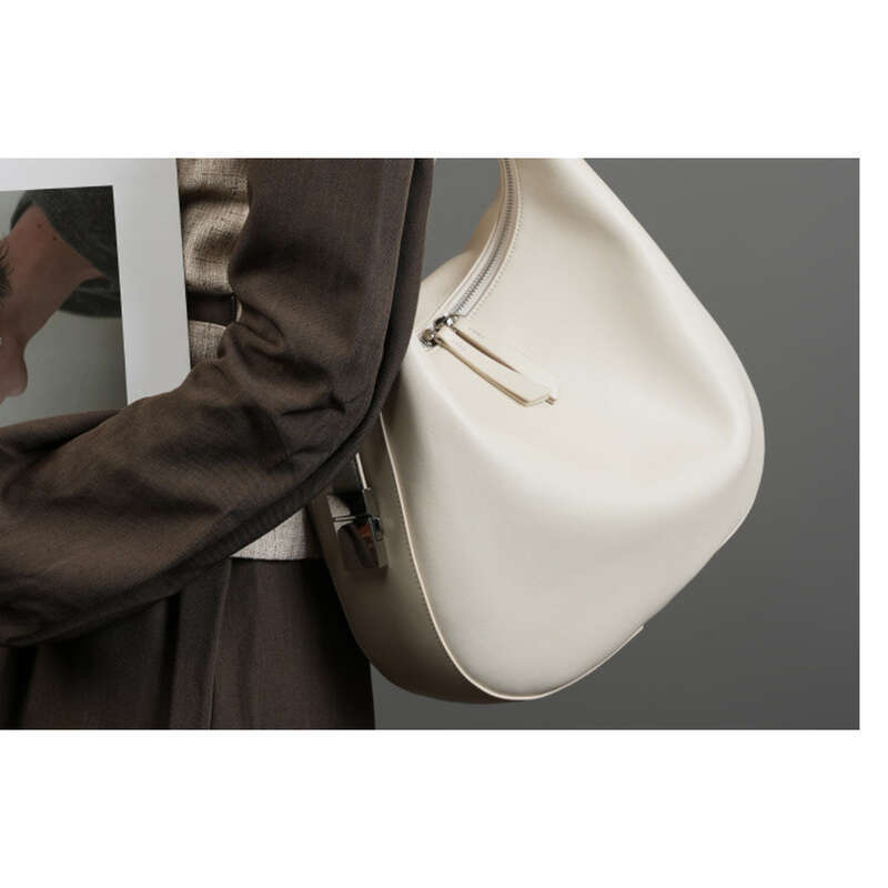 2024 Herbst Nischendesign Rindsleder Unterarm Schulter Crossbody Tote Leder Crescent Bucket Bag, Damentasche_voghion.com