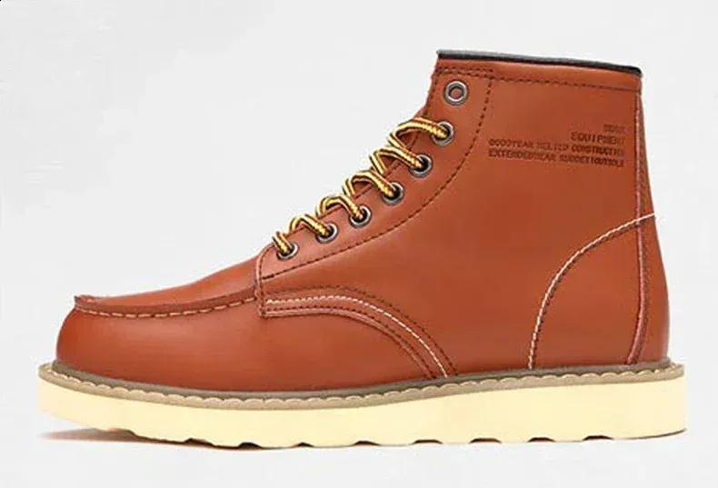 Wanter Lieder Männer Waarm Männer Schnéi mat Pelz Waasserdicht Handgemaachte Knöchelstiefelen Rutschfest Héich Top Männer Aarbechtsschuhe 240830_voghion.com