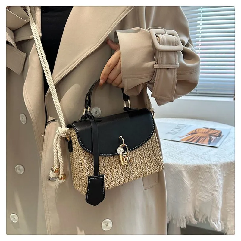 Woven Single Shoulder Crossbody Bag Premium Texture Small Square_voghion.com