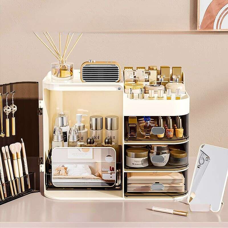 【 3027 Recenzii 】 Cutie cosmetică de birou, rezistentă la praf, pentru depozitarea produselor de îngrijire a pielii de înaltă calitate, cu sertar de mare capacitate, stil ruj_voghion.com