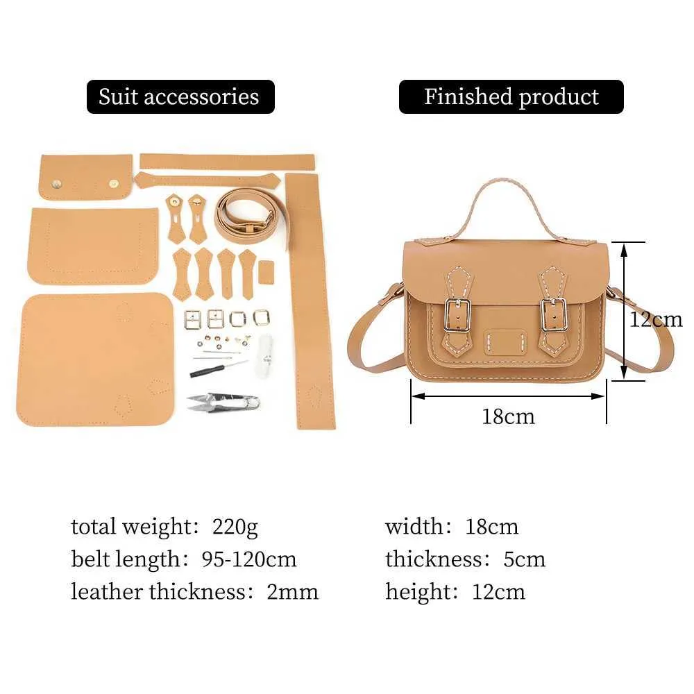 Diy Handbag Kit Retro Leather Shoulder Bag Handmade Sewing Set_voghion.com